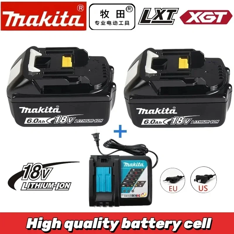 

100% Original Makita Power Tool Rechargeable Battery, Replaceable LED Lithium-ion, 18V 6.0Ah BL1860B BL1860 BL1850 BL1830 BL1815