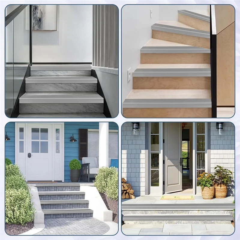 AB41-Stair borda guarnição autoadesiva nariz da escada moldagem guarnição nariz de borracha antiderrapante para uso interno ao ar livre