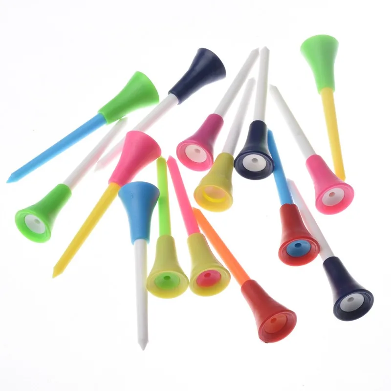 30 Pcs Plastic Golf Tees Multi Color 8.3CM Durable Rubber Cushion Top Golf Tee Golf Accessories for golf sprot new