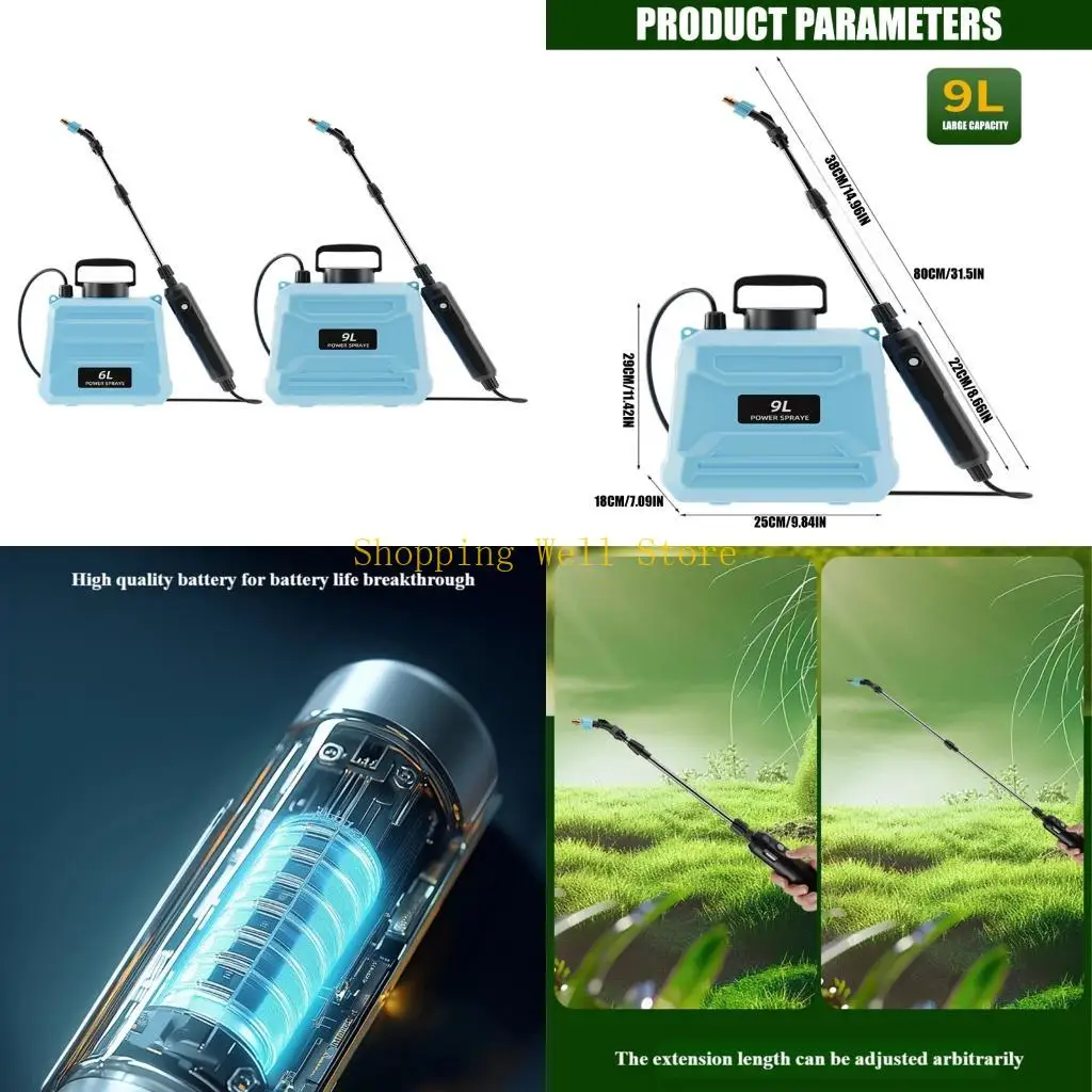 KX4B Adjustable Electric Sprinkler Rechargeable Battery Powered Waterproof Retractable