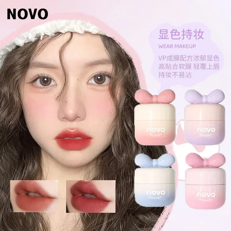 NOVO Lip Clay impermeable a prueba de sudor duradero no pegajoso mate lápiz labial liso blanco no se decolora brillo de labios maquillaje al por mayor caliente