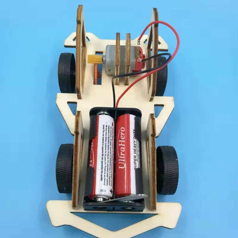 DIY elektrisches Holz-Rennwagen, zusammengebautes Puzzle, wissenschaftliches Experimentierspielzeug, lustiges handgefertigtes frühes Lernen, DAMPF-pädagogisches Gebäudespielzeug – Detail 6