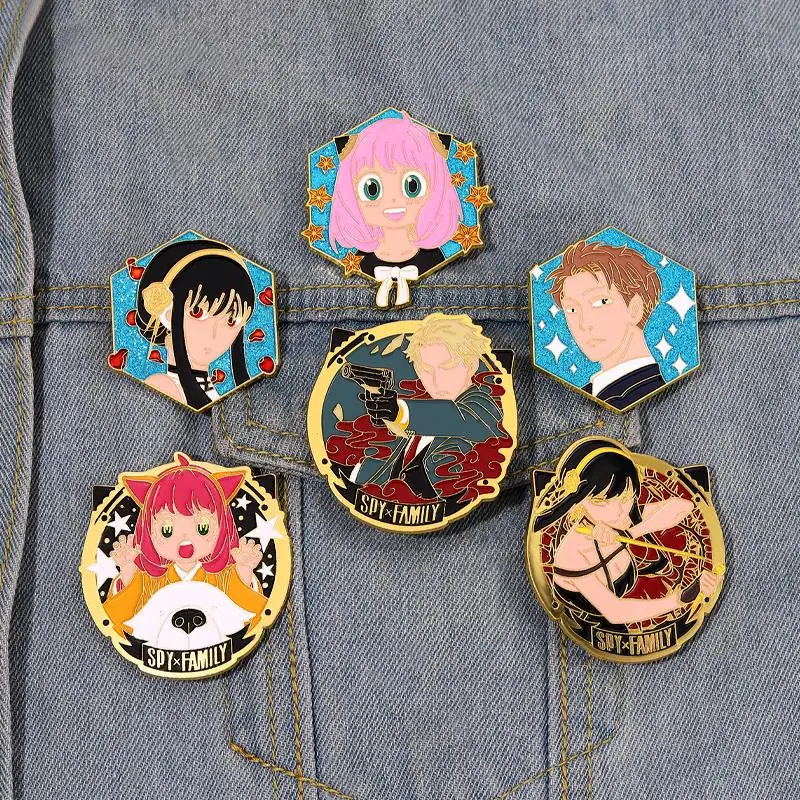 

Custom Anya Yor Loid Forger Brooches Japan Anime Lapel Badges Cartoon Jewelry Gift for Kids Friends SPY Enamel Pins