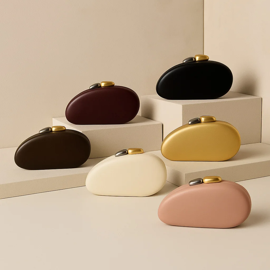 Women's new one-shoulder oblique span bag, special-shaped styling bag, dinner clutch bag.