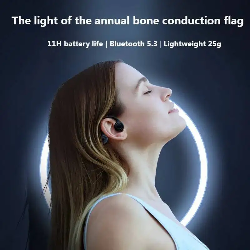 

Bone Conduction Earphones Running Sport Music Ear-hook Wireless Bluetooth Headset Ultra Long Endurance Earbuds For Xiaomi