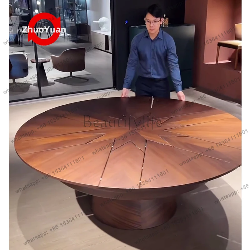 Fletcher dinning round table Space Saving modern soild wood Round Extendable dining table for 8/10/12 seaters
