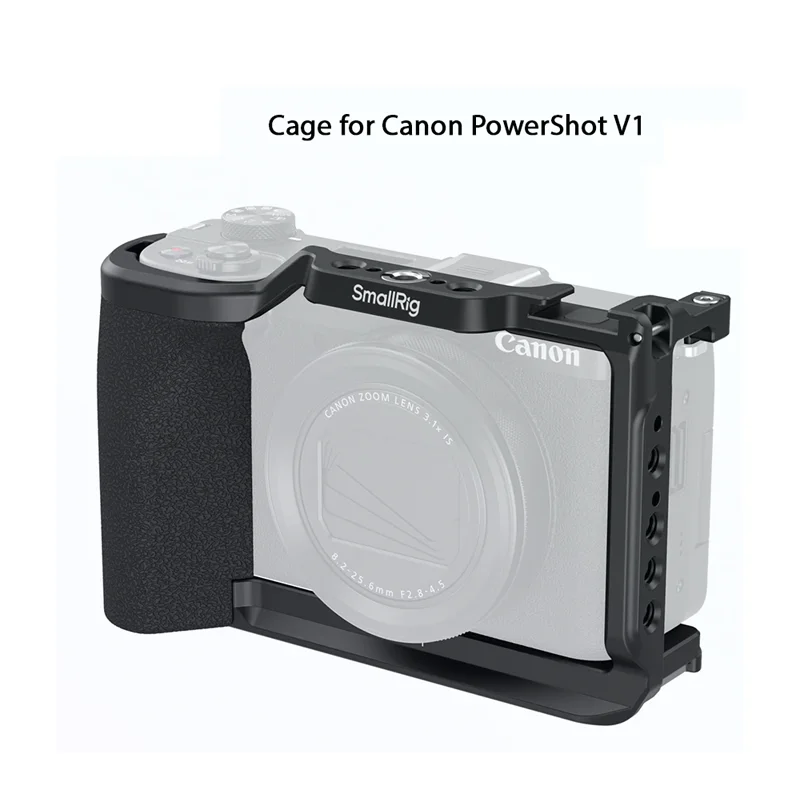 

SmallRig for PowerShot V1 Cage for Canon PowerShot V1, Black with Silicone Handle Built-in Arca-Swiss Quick Release Plate - 5807