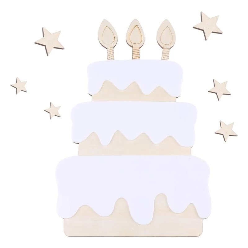 J15U خشبية حفلة عيد ميلاد سعيد الديكور حائط الخلفية الحلي علامات ملصقات صور الدعائم