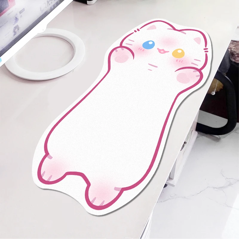 Türkische Angora Katze Mauspad, Cartoon, rosa, xxl, rutsch fest, Büro, Computer, Laptop, Tastatur, kawaii Schreibtisch matte, niedliches Mauspad