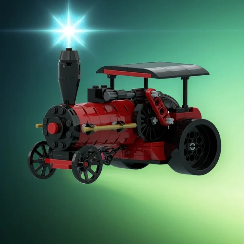 

144PCS MOC Technology Steam Traction Engine Minifig Scale Model DIY Creative Assembly Building Blocks Display Birthday Gift Set