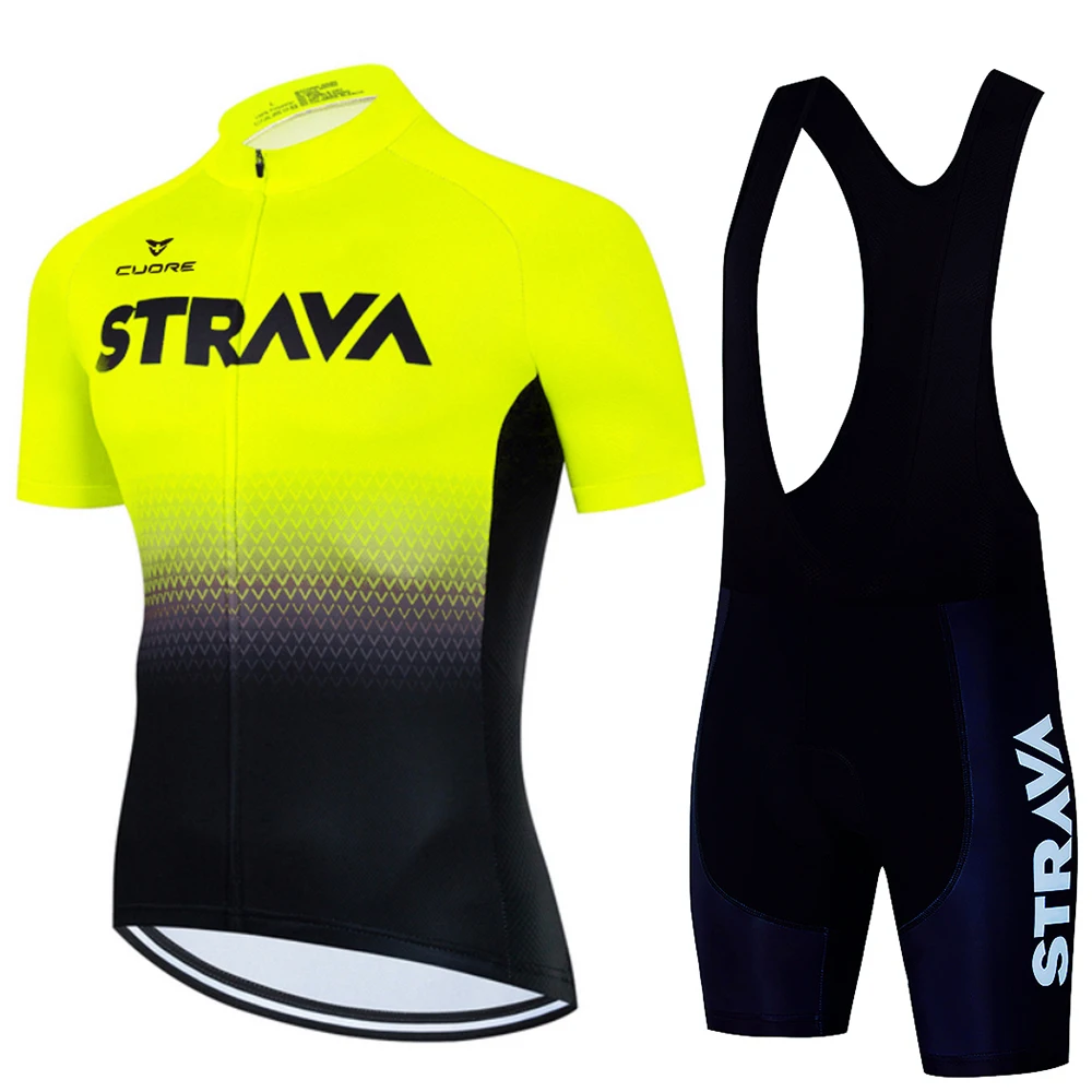 CUDRE STRAVA Bike Man Men's Cycling Set Man Short Bib Cycling Clothes for Men Mtb Long Padding Bicycle Clothing Team Jersey Sets