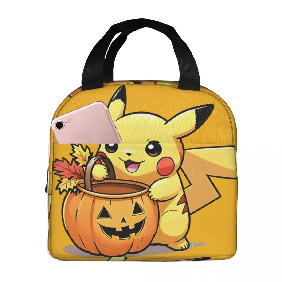 For Women Men Adults Storage Bag Halloween Pikachu Greeting Card New Pokemon Aluminum Foil InsulationLunch BagOutdoor