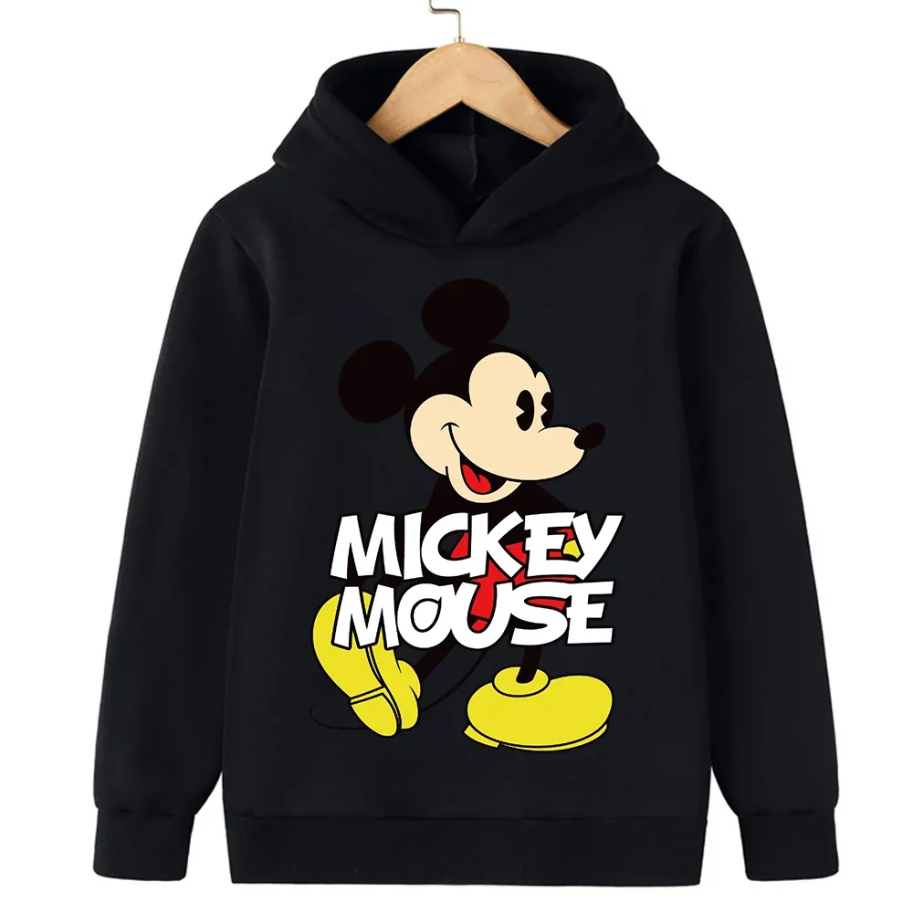 Harajuku Kids Mickey Kawaii Hoodie 2-14 Years Old Sweatshirt Spring Long Sleeve Cartoon Girls Boys Casual Clothing Tops Children