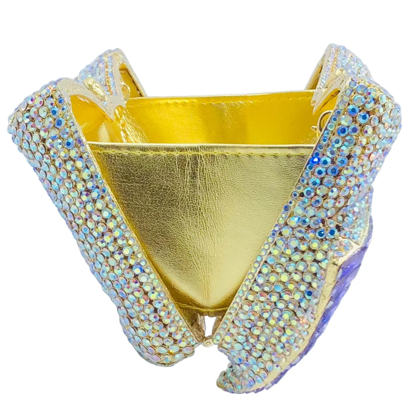 Boutique De FGG kokarda wieczorowa torebka Minaudiere damska Rosegold Crystal Minaudiere torebka ślubna ślubna torebka z kryształkami — zdjęcie 6