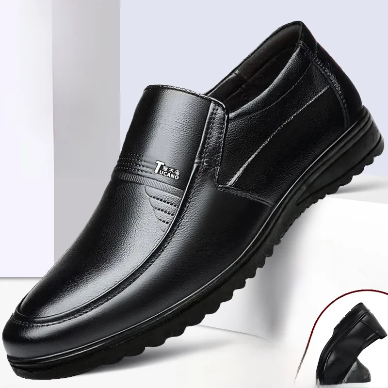 

Woodpeer Men's oes Top Layer Cowhide Casual Breathable Anti-slip Busin Leisure Leather oes Soft Bot Dad oes