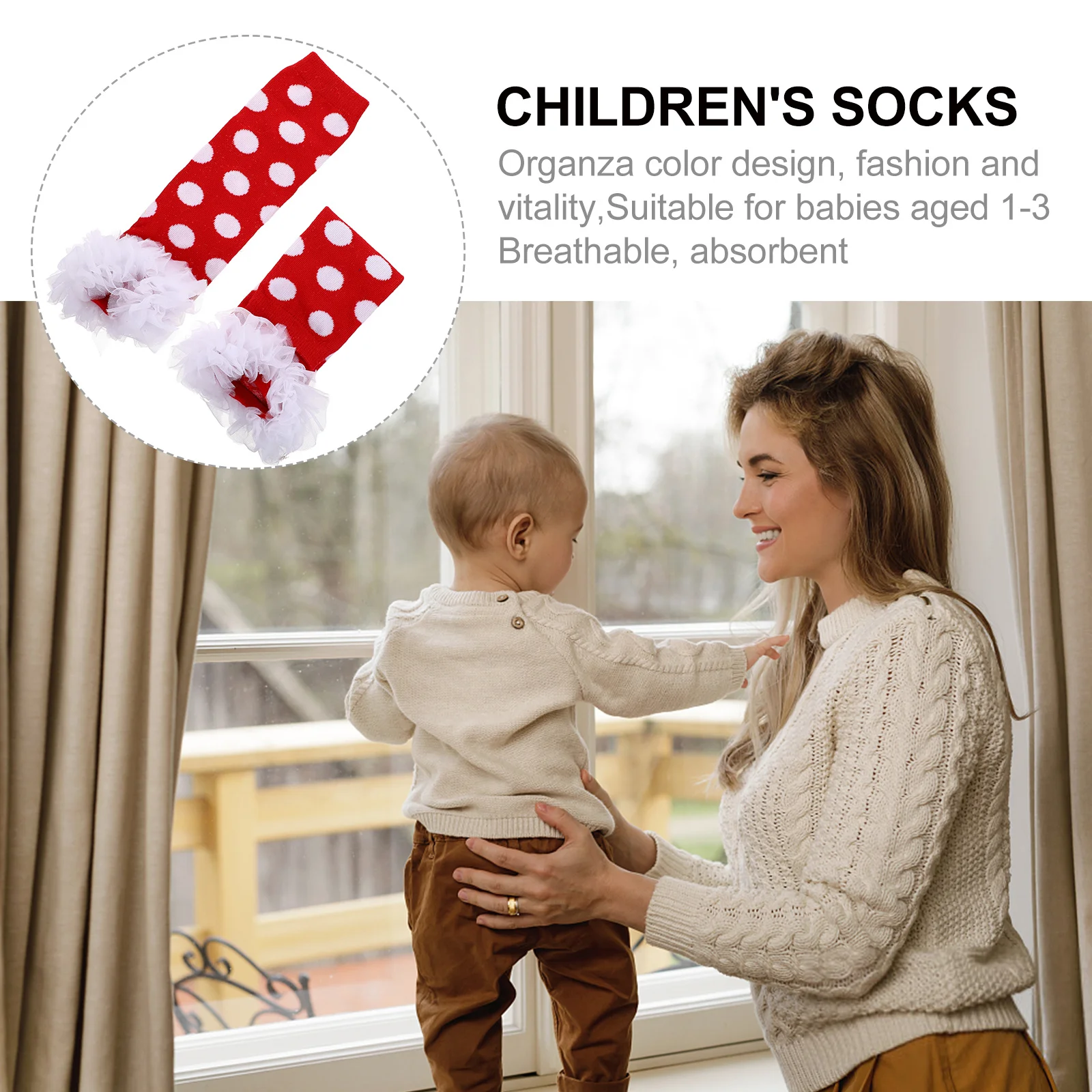 

1Pair Baby Sock Covers Lovely Dot Pattern Warm Leg Cuff for Toddlers Winter Leg Warmer Cotton Boot Cuff Christmas Long Sock