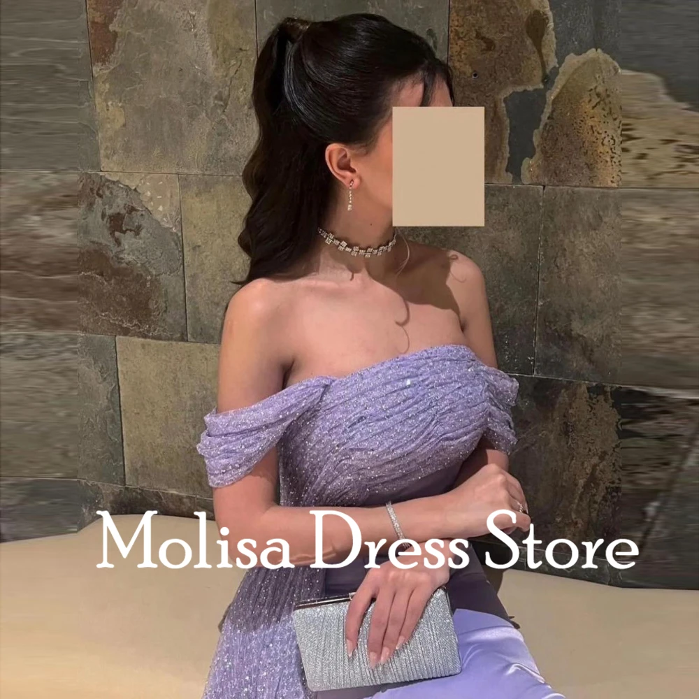 Purple Boat Neck SATIN Formal Backless Occasion Prom Dresses Customized A-Line Ruffle Women Evening Party Dress