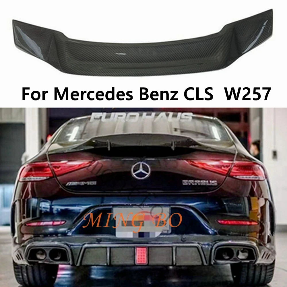 

For Mercedes-Benz CLS C257 W257 R Style Carbon Fiber Rear Spoiler Trunk Wing 2017-2023 FRP Forged carbon