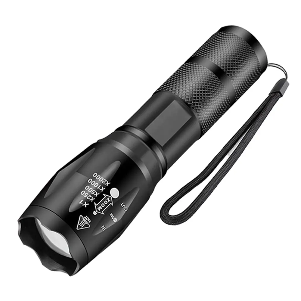 High Power Led Flashlights Camping Torch 5 Lighting Modes Zoom Light Aluminum Alloys Waterproof Material External 18650 Battery