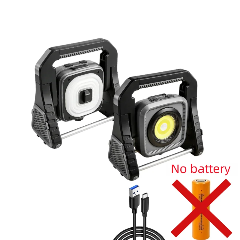 Multifunctionele LED draagbare werklamp met een driehoekige standaard, digitaal vermogensdisplay en TYPE-C USB-opladen