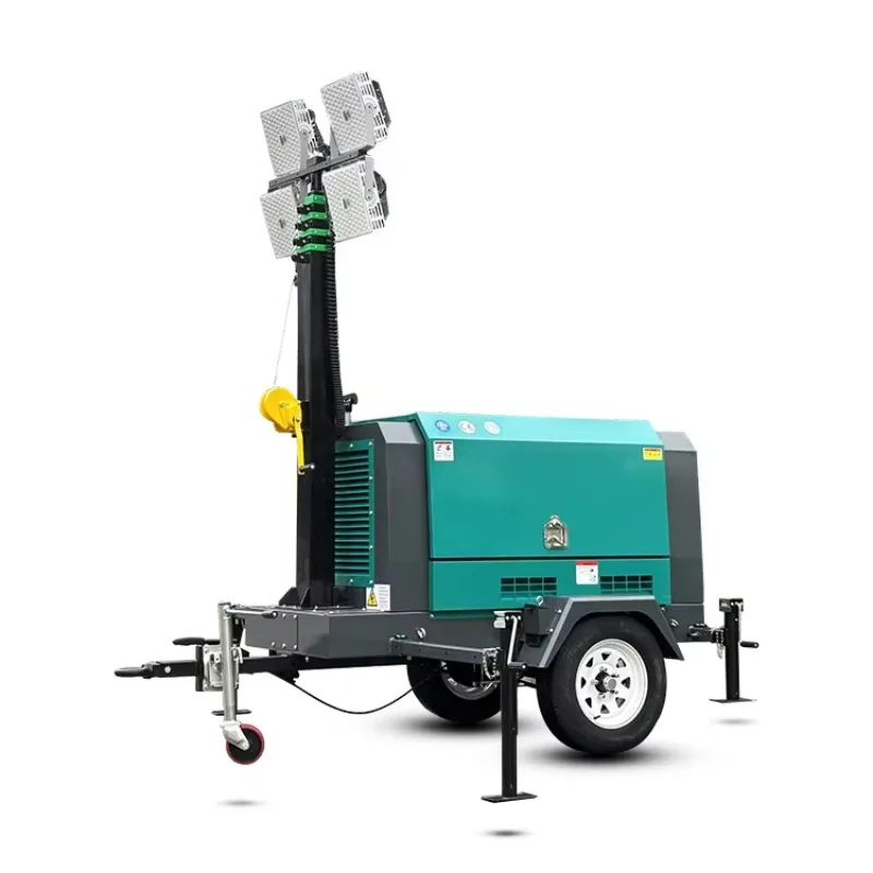Mobile Light Tower 4x240W High Power LED Low Energy Consumption Adjustable Illumination Angle Lighting Customized