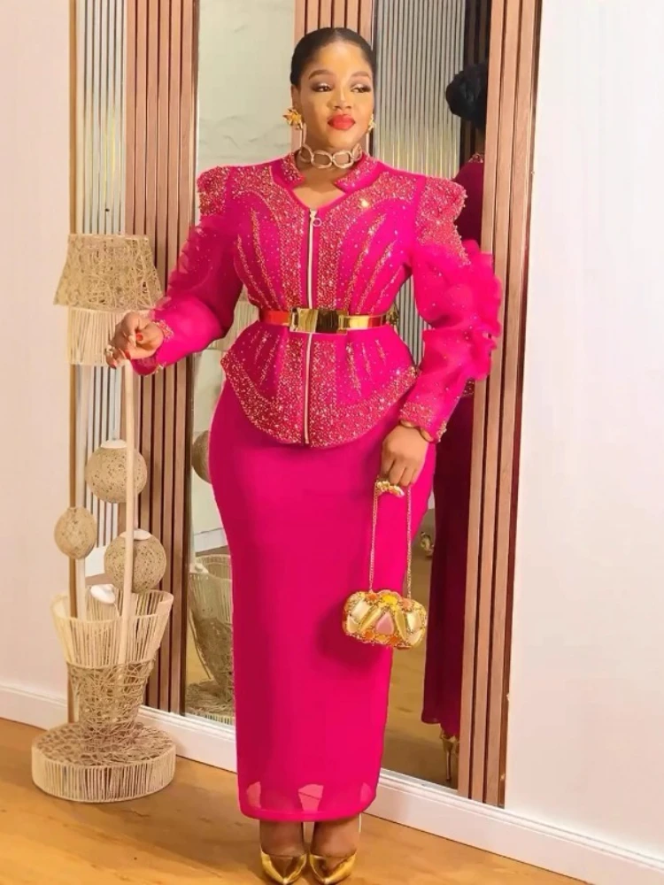 

Африканские вечерние платья для женщин, элегантное мусульманское платье макси больших размеров в Турции, Дашики, Анкара, свадебное вечернее платье с блестками, 2025 г.