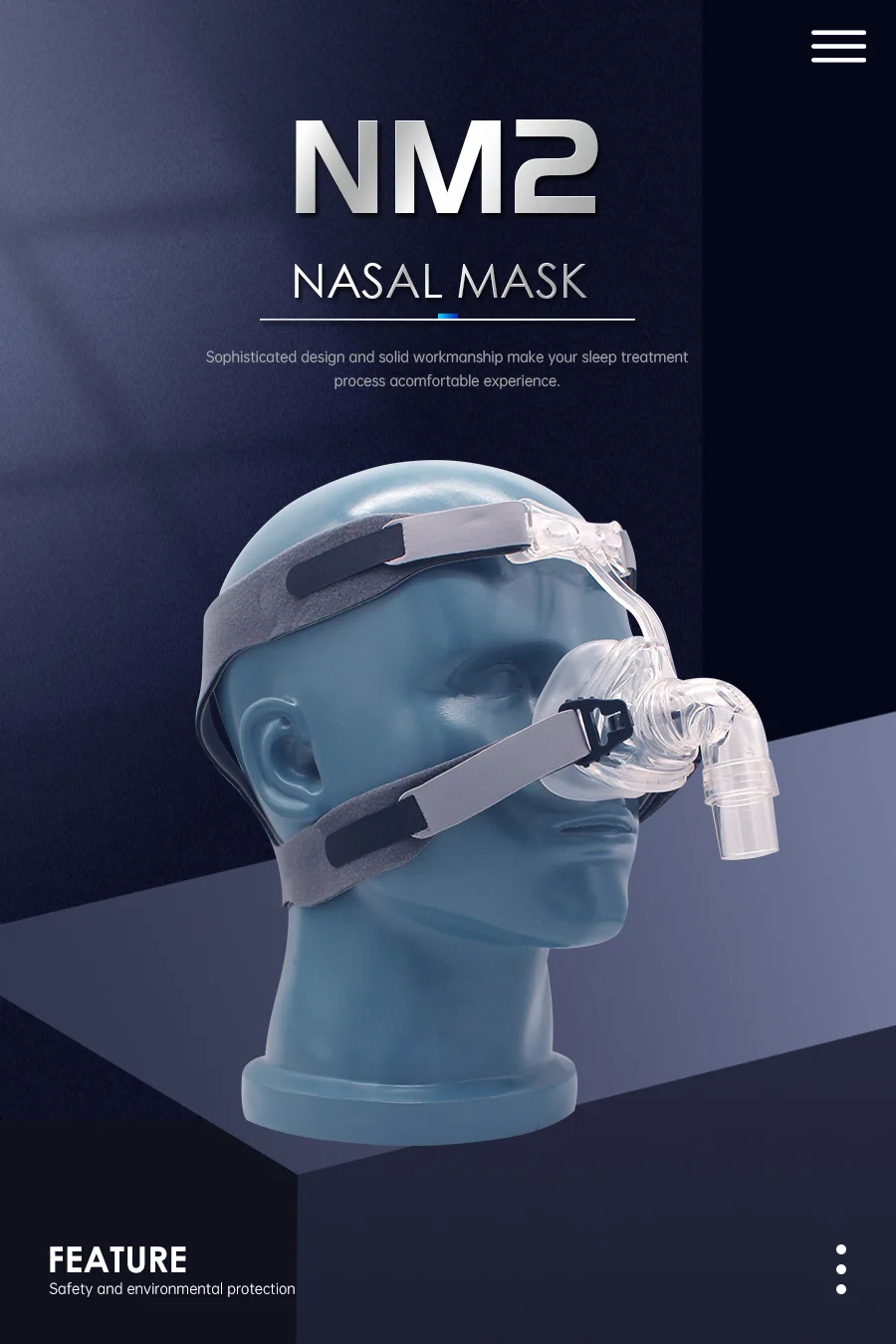 BMC CPAP Nasal Mask Full Face Mask With Tube Adjustable Strap Respirator For Travel CPAP Machine Anti Snoring Stopper Solution