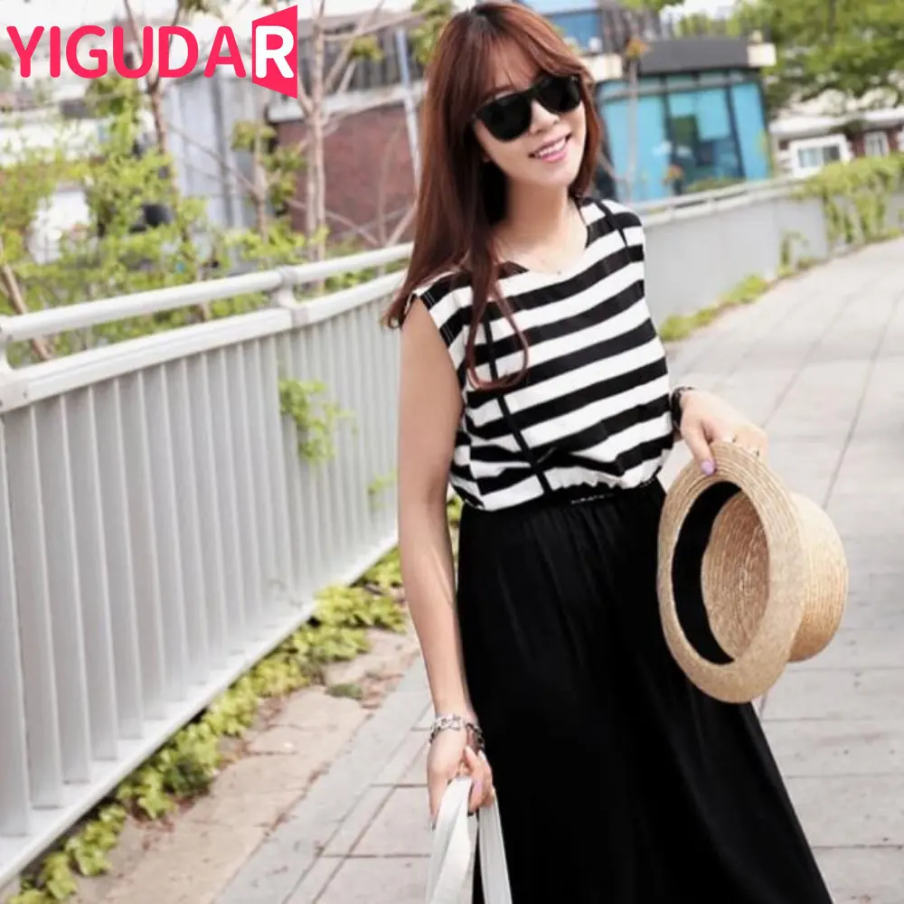 

Pregnant Maternity Nursing Breastfeeding Women Summer Dress Stripe Sleeveless Dress with Front Pleat vestidos de fotografia