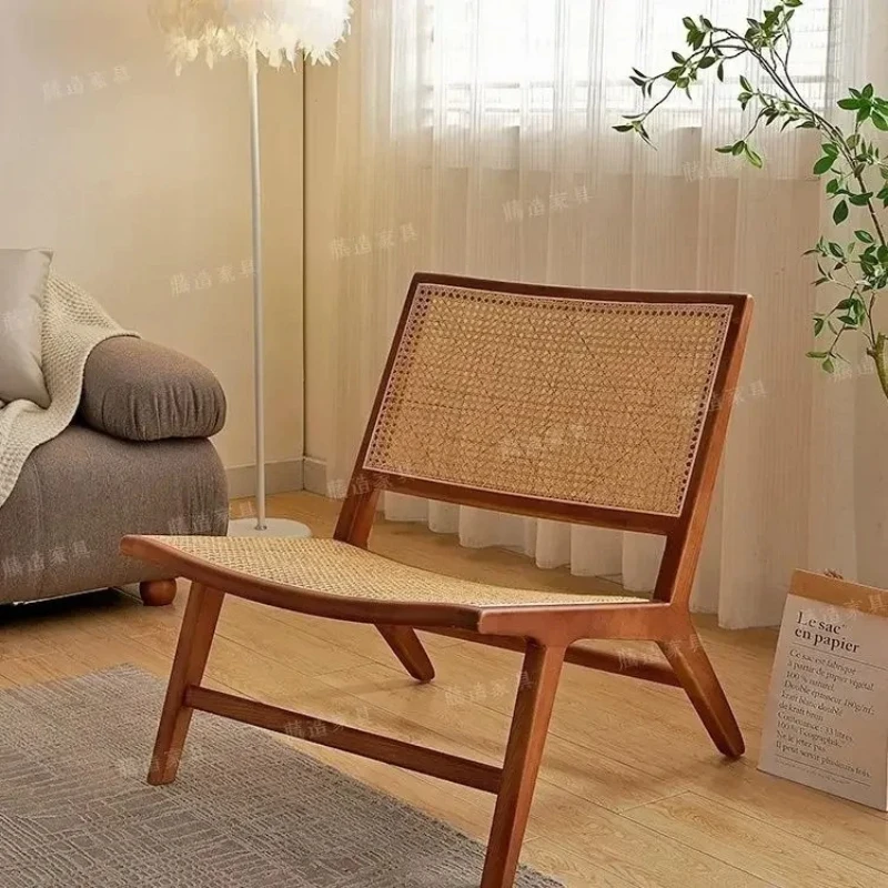 Chair Solid Wood, Rattan, Recliner, Leisure, Home, Homestay, Single, Lazy, Sofa Chair Balcony, Living Room Sofa Luxury