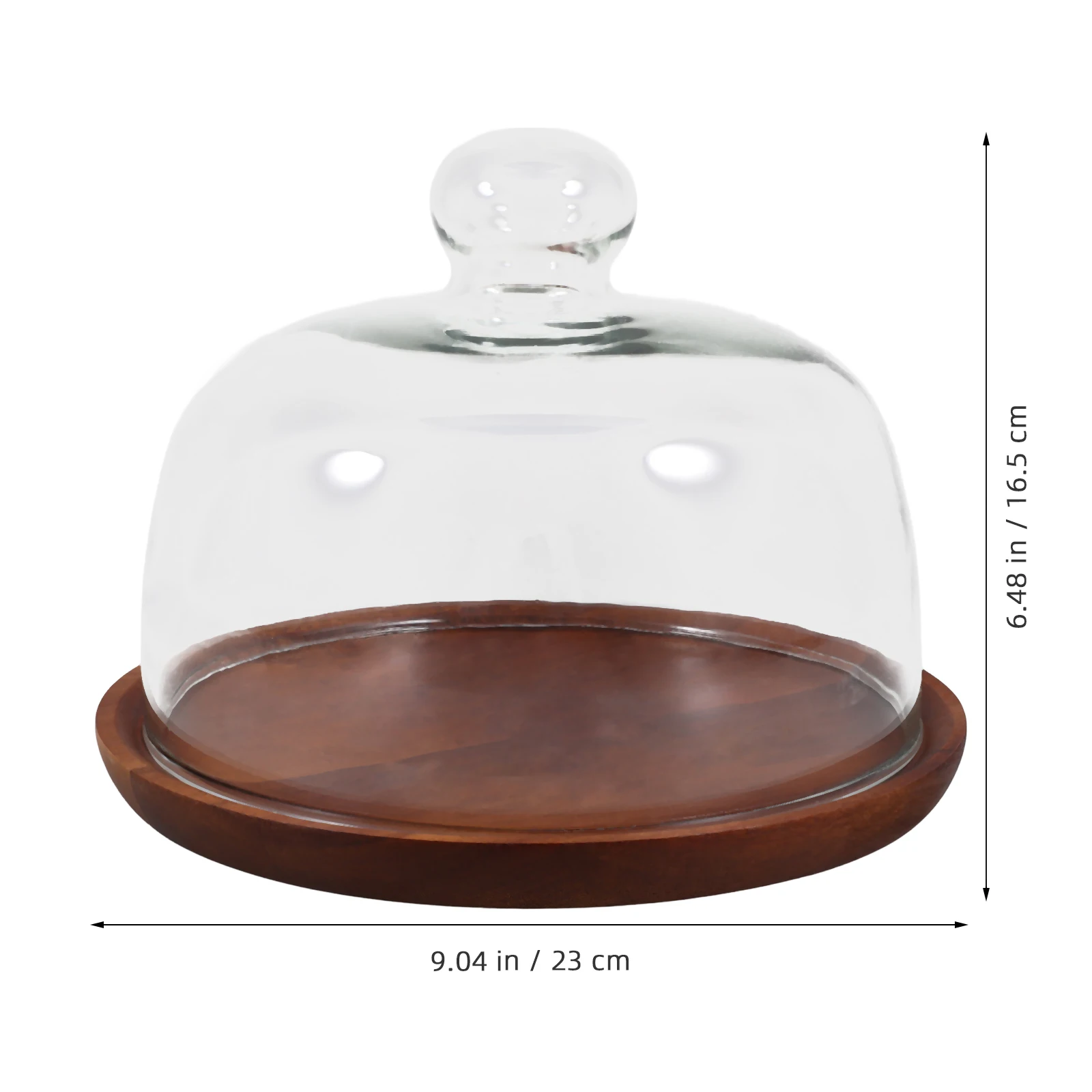 

Wooden Cake Tray Clear Dome Elegant Dessert Display Party Birthday Wedding Cake Stand Storage Holder Cupcake Plate