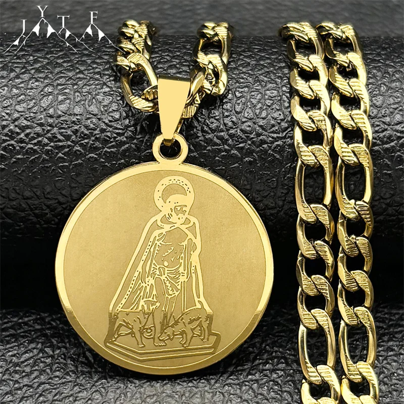 

Christian God Jesus Medal Pendant Necklace for Women Men Stainless Steel Gold Color Holy Pray Hip Hop Chain Party Jewelry