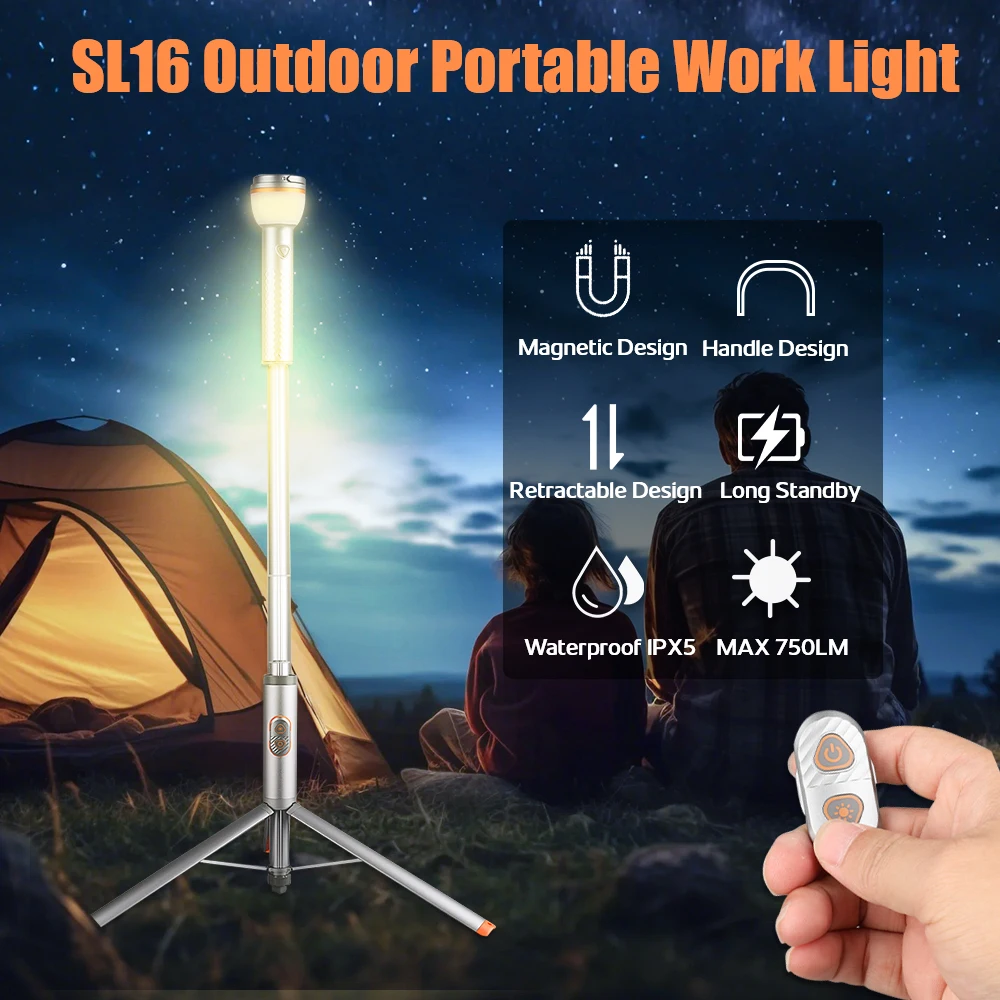 SKYRAY SL16 Camping lantern Work Light rechargeable lamp LED Emergency Lamp Outdoor Portable Lanterns with Magnetic Flashlight