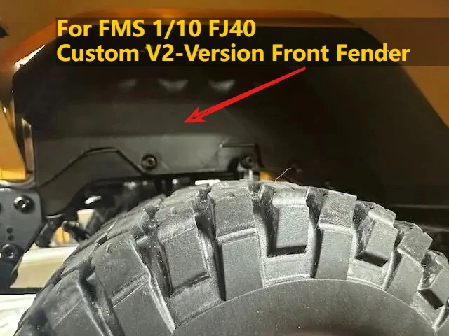 For FMS 1/10 FJ40 RC Crawler Mod Decor Parts Custom V2‑Version Front Fender RC Off‑Road Model Mod Spare Upgrade Accessories