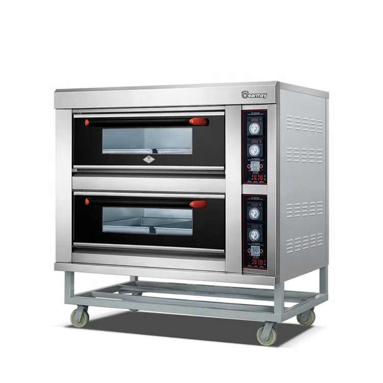 Commercial Bakery Equipment for sale double deck 4 tray big bread baking oven