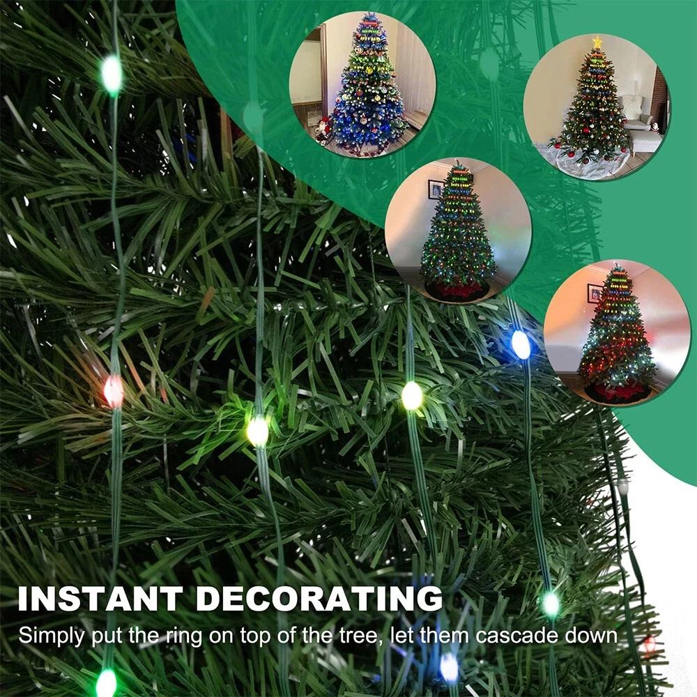スマートクリスマスツリーライト RGB マルチカラー LED フェアリー Bluetooth アプリ制御ランプ タイマー 音楽同期 クリスマスツリー装飾用
