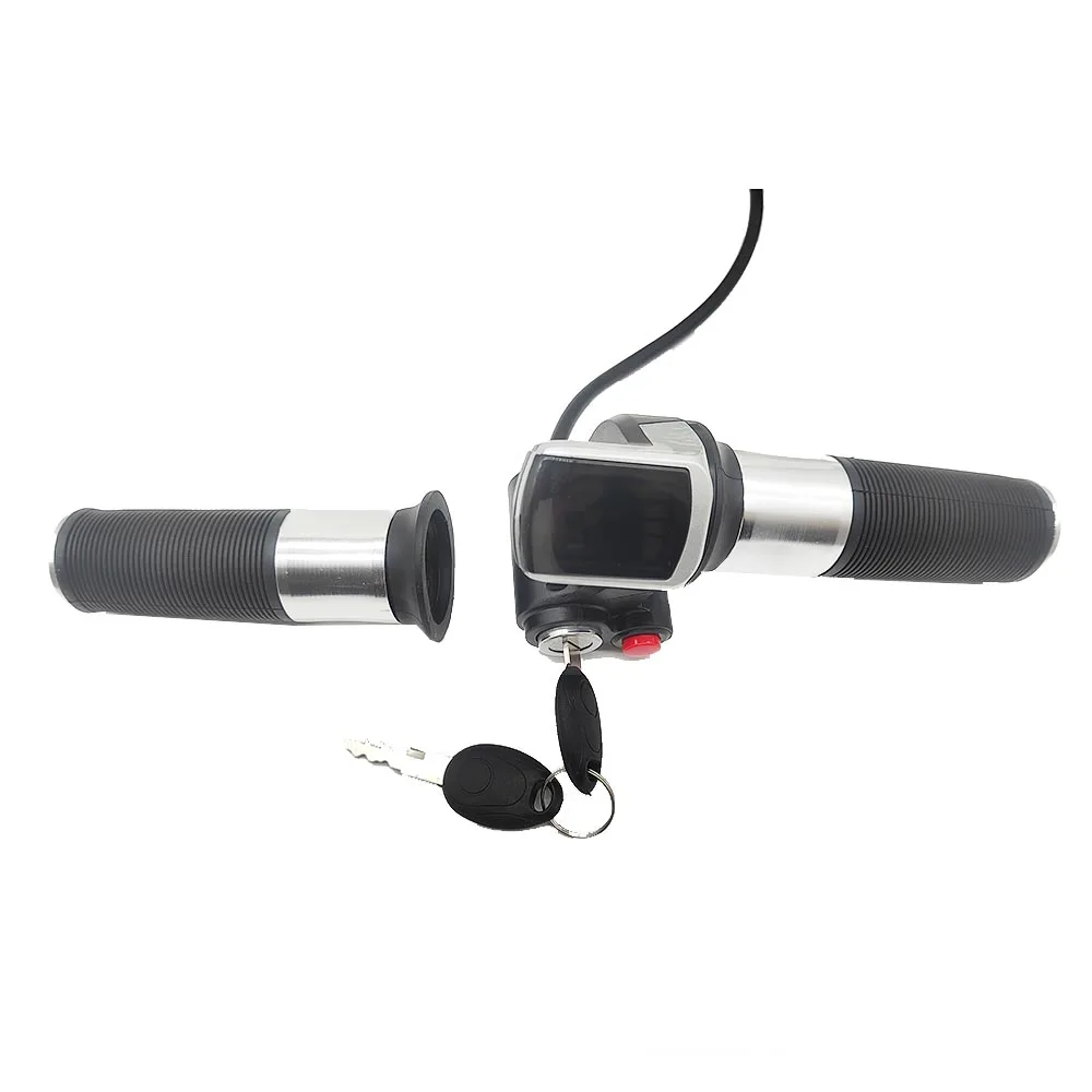 36V 48V Electric Bicycle/Scooter/Motorcycle/ebike Speed Gas Handle/Throttle/Accelerator Twist Grip Silver Color Cruise Function