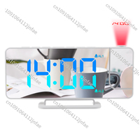 Desktop Creative Multi-Function Electronic Alarm Clock with RGB Colorful Digital Display, Large LED Screen, Mirror Projection
