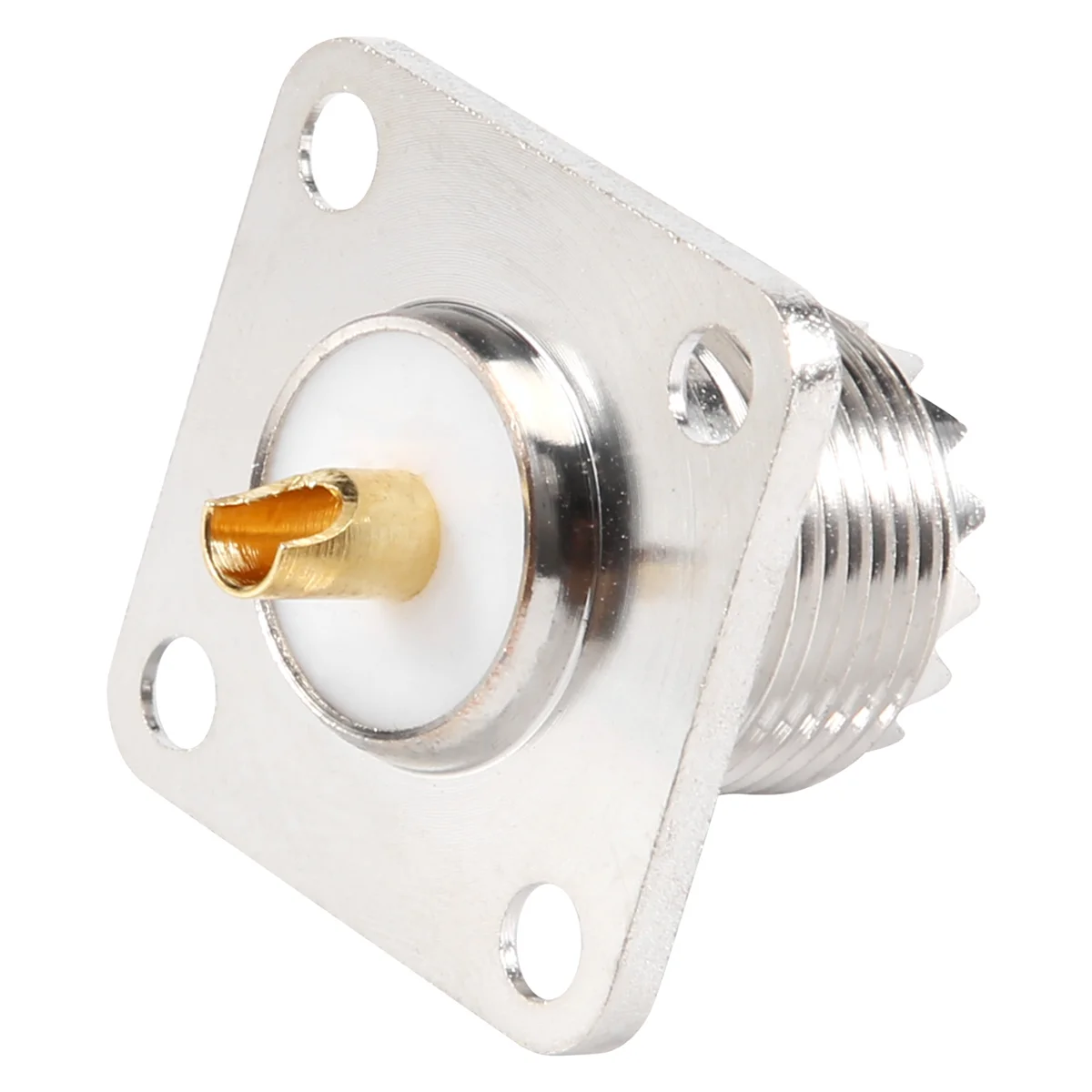 Connettore coassiale a tazza di saldatura a forma quadrata con jack femmina UHF SO-239 per radioamatori