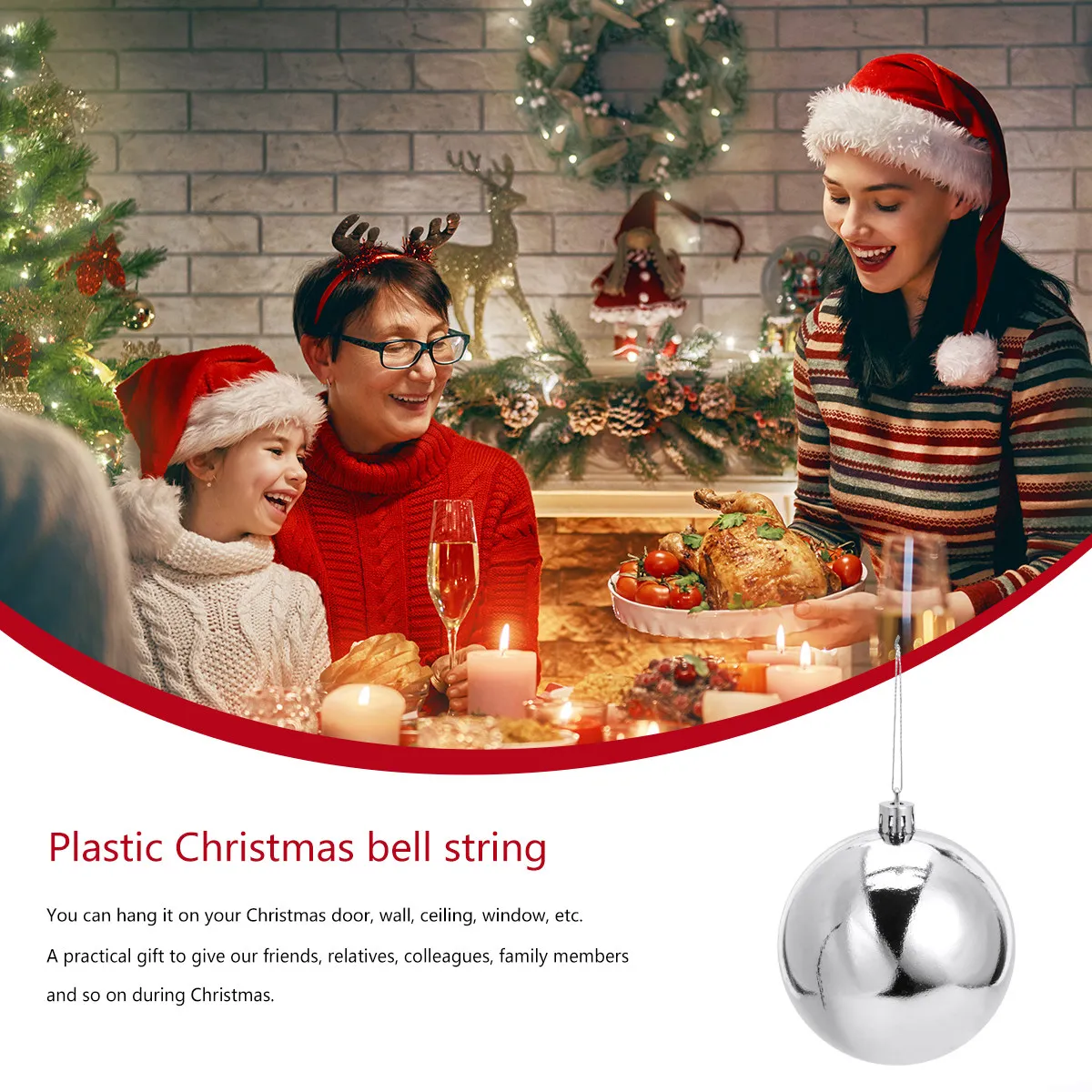 12Pcs Chrome Plated Ball Decorations Silver Hanging Balls for Home Office Cafe Mall Decor Xmas Tree Decoration Pendant