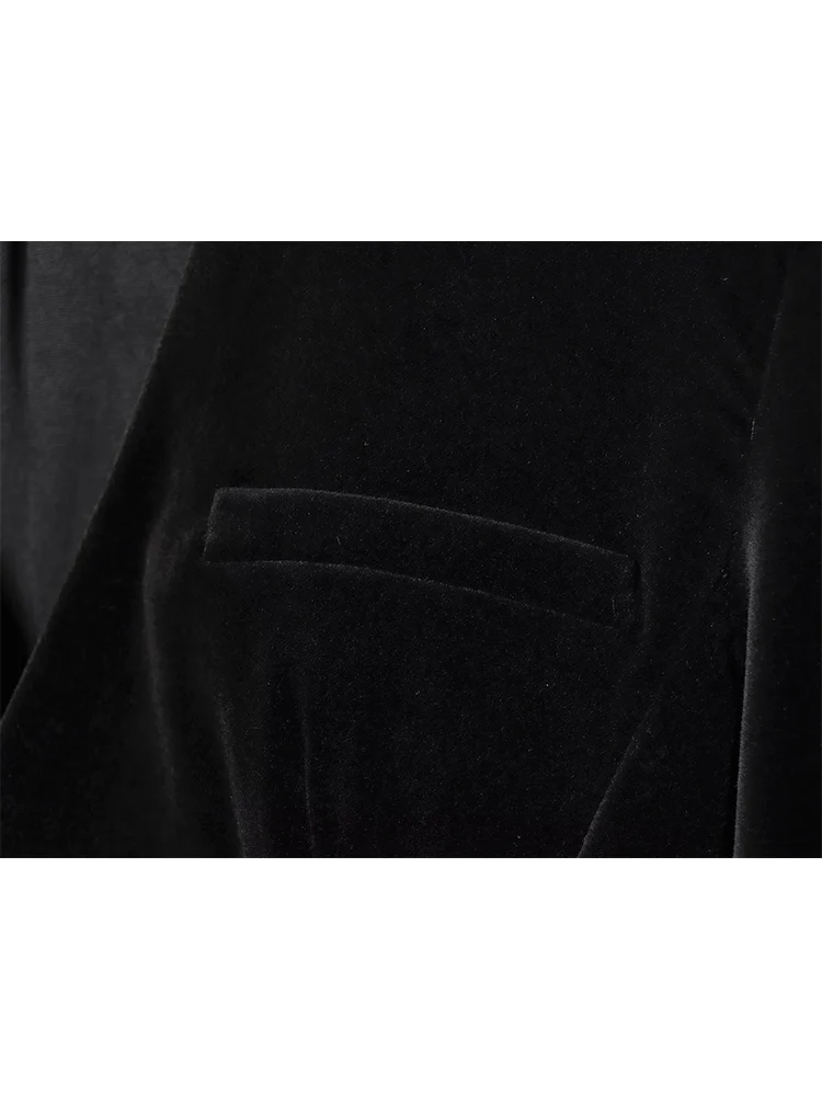    Elegancki damski kombinezon z krótkim rękawem, marynarka, dekolt w serek, dopasowany krój, długi rękaw, moda streetwear, damskie kombinezony z płaskiego aksamitu, nowość na wiosnę.