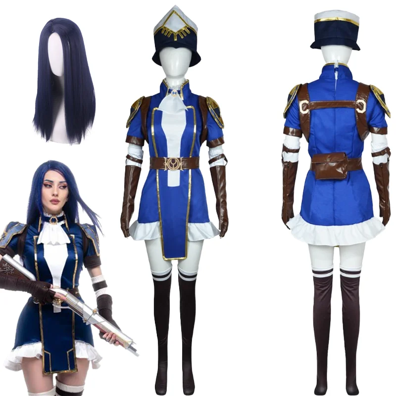 

Arcane Caitlyn Cosplay Costume LOL Woman Sir the Sheriff of Piltover Cos Role Play Suit with Hat for Carnival Party Halloween