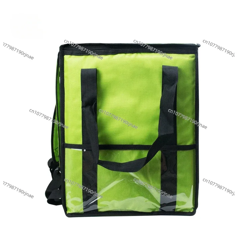 Green Insulated Backpack Takeout Insulated Cabinet Waterproof Thickened Ice Pack Food Delivery Bag