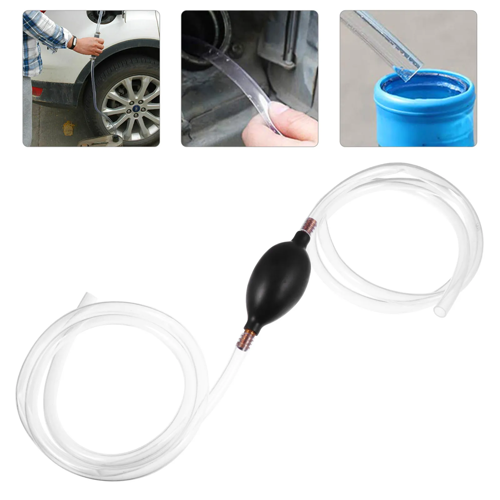 Oil Water Car Fuel Transfer Siphon Pump PVC High Flow Hose Portable Manual Hand Pump for Diesel Liquid Extraction