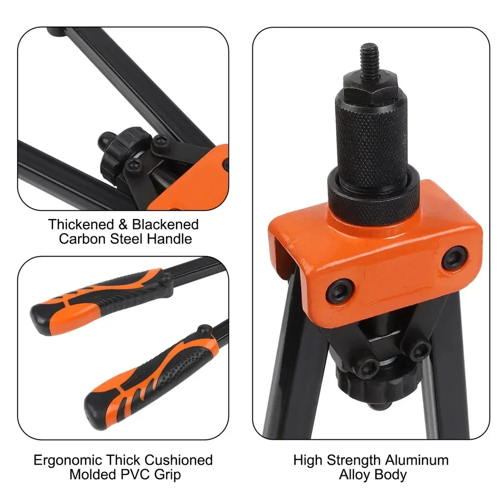 Professional Hand Rivet Gun Set Nut Riveter Construction Stapler DIY Automotive Electrical Wiring Furniture Repair Tool