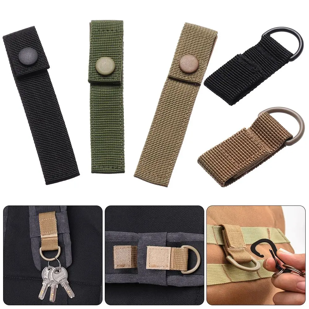 Nylon Molle Ribbon Webbing Buckle Key Hook Clip Climbing Carabiner Belt Backpack Hanger Hooks Outdoor Hiking Tools Accessories