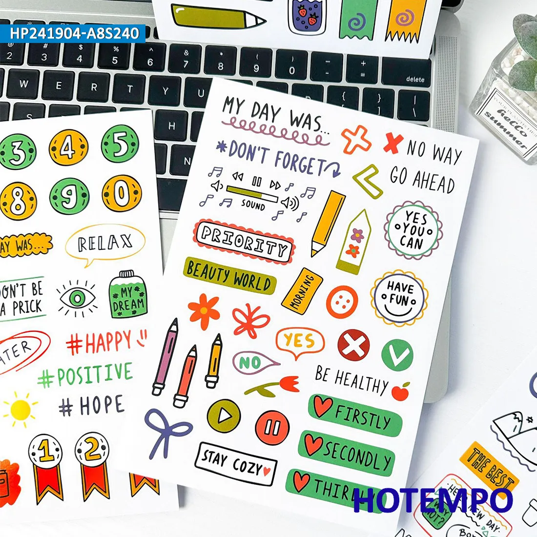 240 Stuks, Scrapboek, Te Doen Plan, Cartoonstijl, Grappige graffiti, Planner Stickers, voor Telefoon, Dagboek, Werk, Leren, Sorteren, Markeren, Notitieboekjes, Glas, Laptop Stickers, Speelgoed