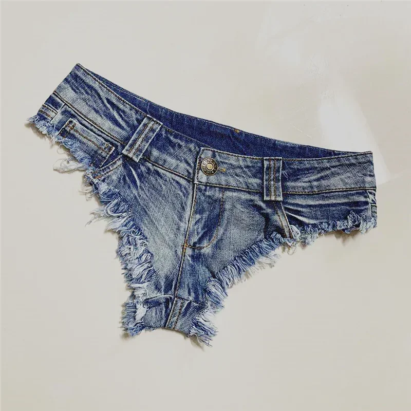 2024 Low Waist Denim Shorts Women Mini Shorts Jeans Pole Dance Thong Bar Micro Shorts Sports Casual Beach Short Pants Lady