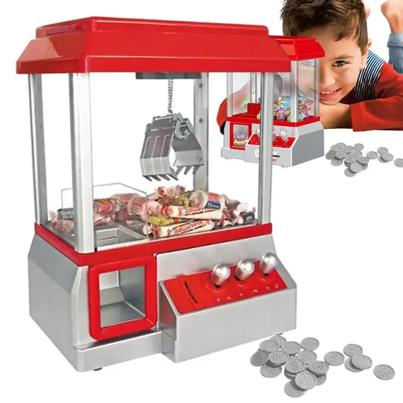 Mini Claw Machine Arcade Mini Toy Grabber Machine For Kids Electronic Mini Candy And Toy Grabber Dispenser With Sound & 24 Game