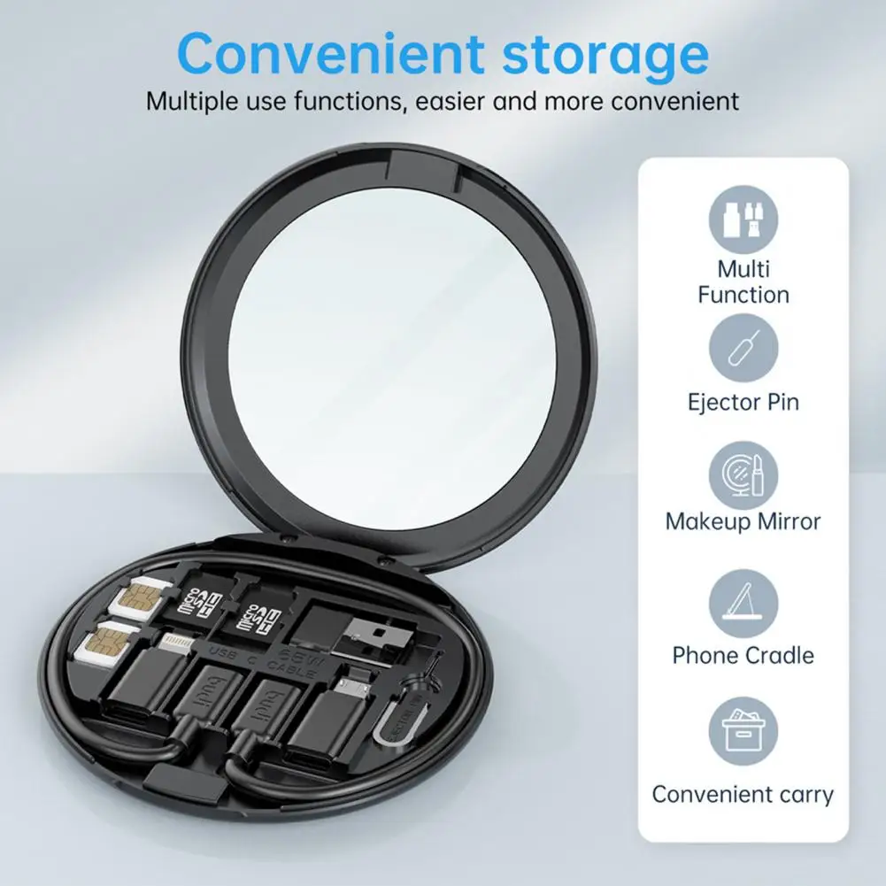 Digital Gadgets Storage Box EVA Data Cable Battery Charger Portable Makeup Mirror Gadget Bag Pocket Digital Storage Box