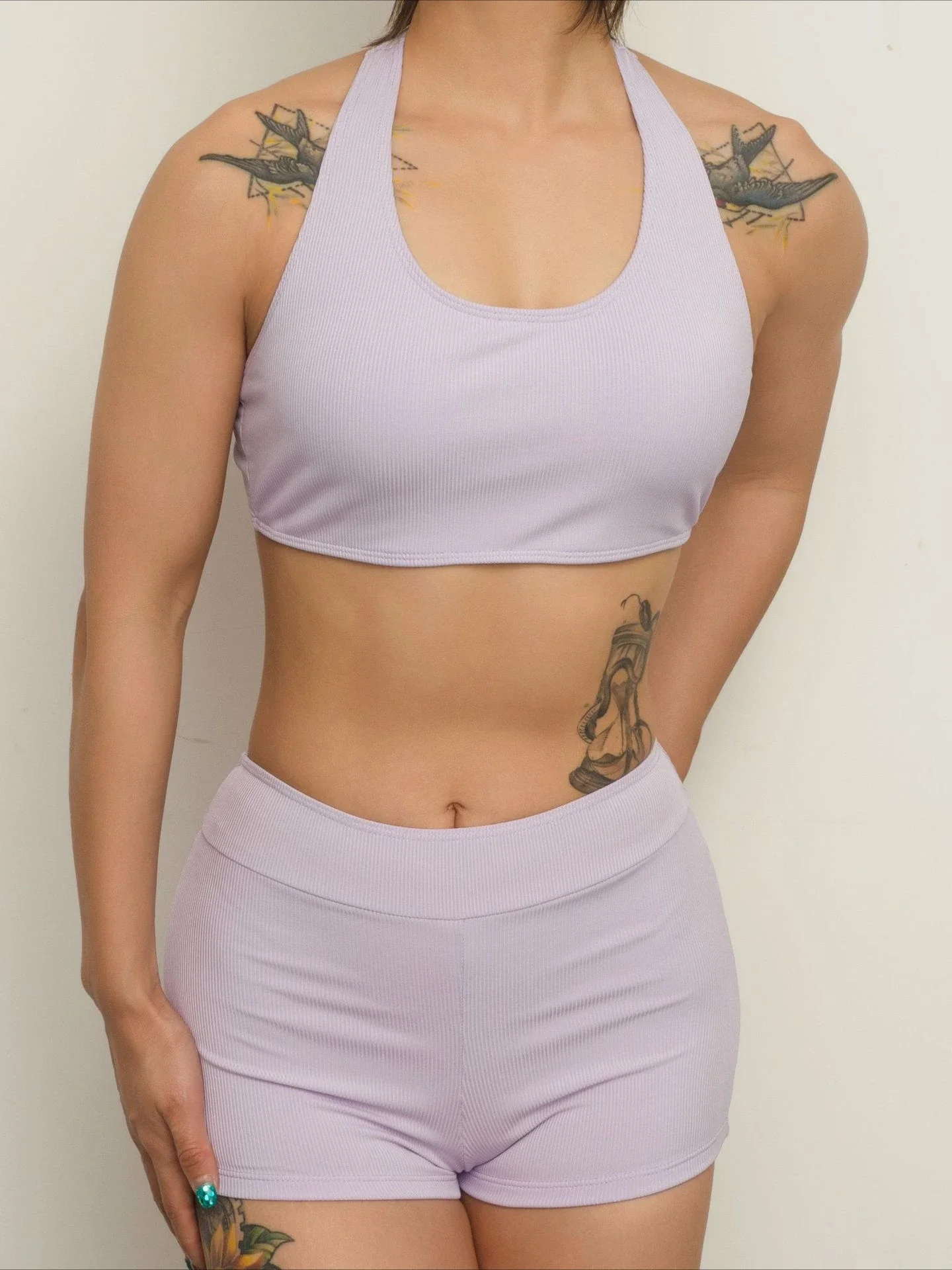 Bikini Set for Women Solid Color High Waist 2 Piece Swimsuit U-neck Backless Beach Vacation Bathing Suit Swimwear 2025 New